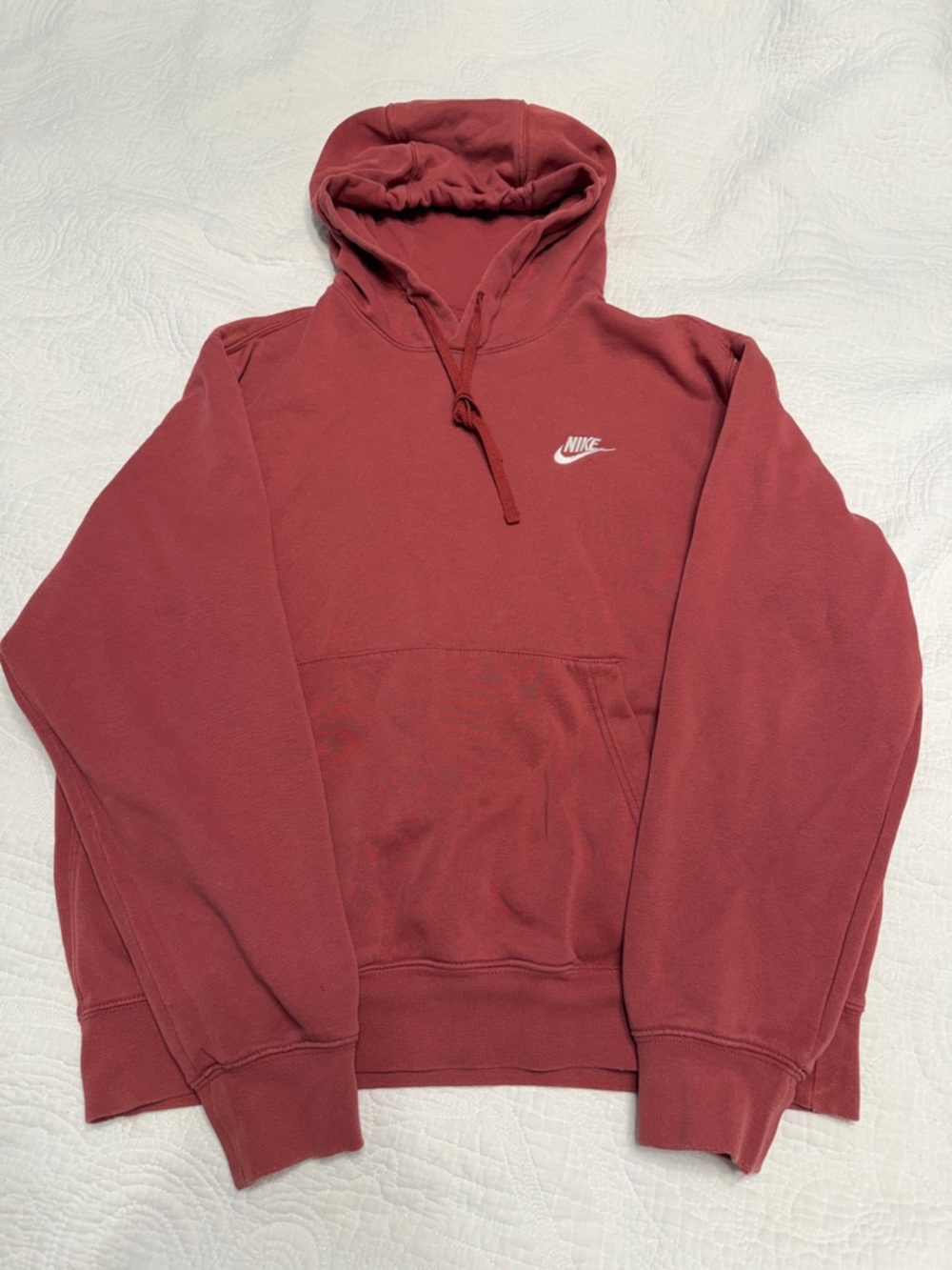 Nike Brick Red Hoodie with White Swoosh